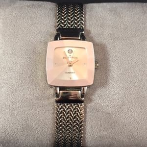 Anne Klein Diamond Silver tone Watch EUC